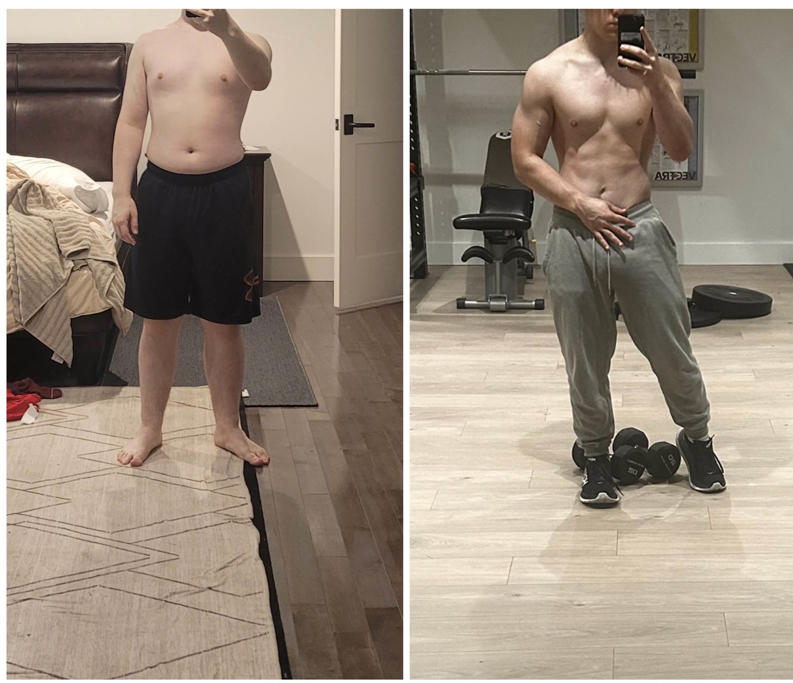 Client before and after: 180 down to a shredded 170